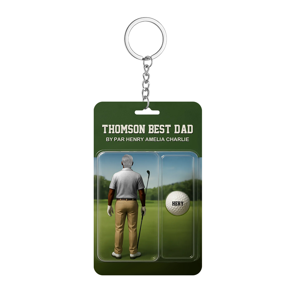 Personalized Golf Dad Figure Plaque Custom Name Acrylic Keepsake for Father's Day - MyPhotoSocksAu