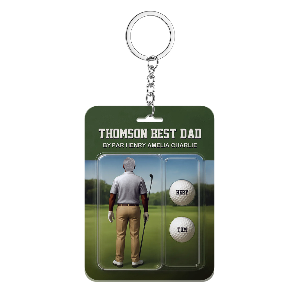 Personalized Golf Dad Figure Plaque Custom Name Acrylic Keepsake for Father's Day - MyPhotoSocksAu