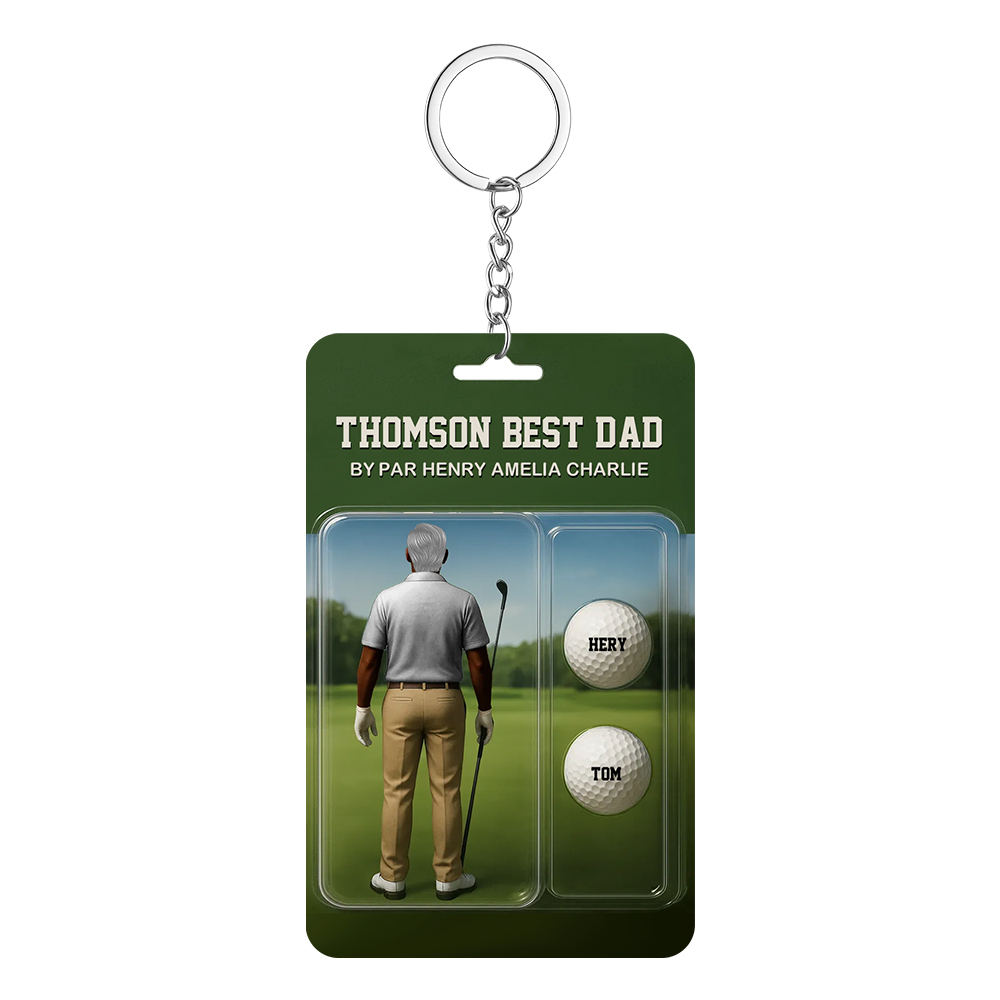 Personalized Golf Dad Figure Plaque Custom Name Acrylic Keepsake for Father's Day - MyPhotoSocksAu