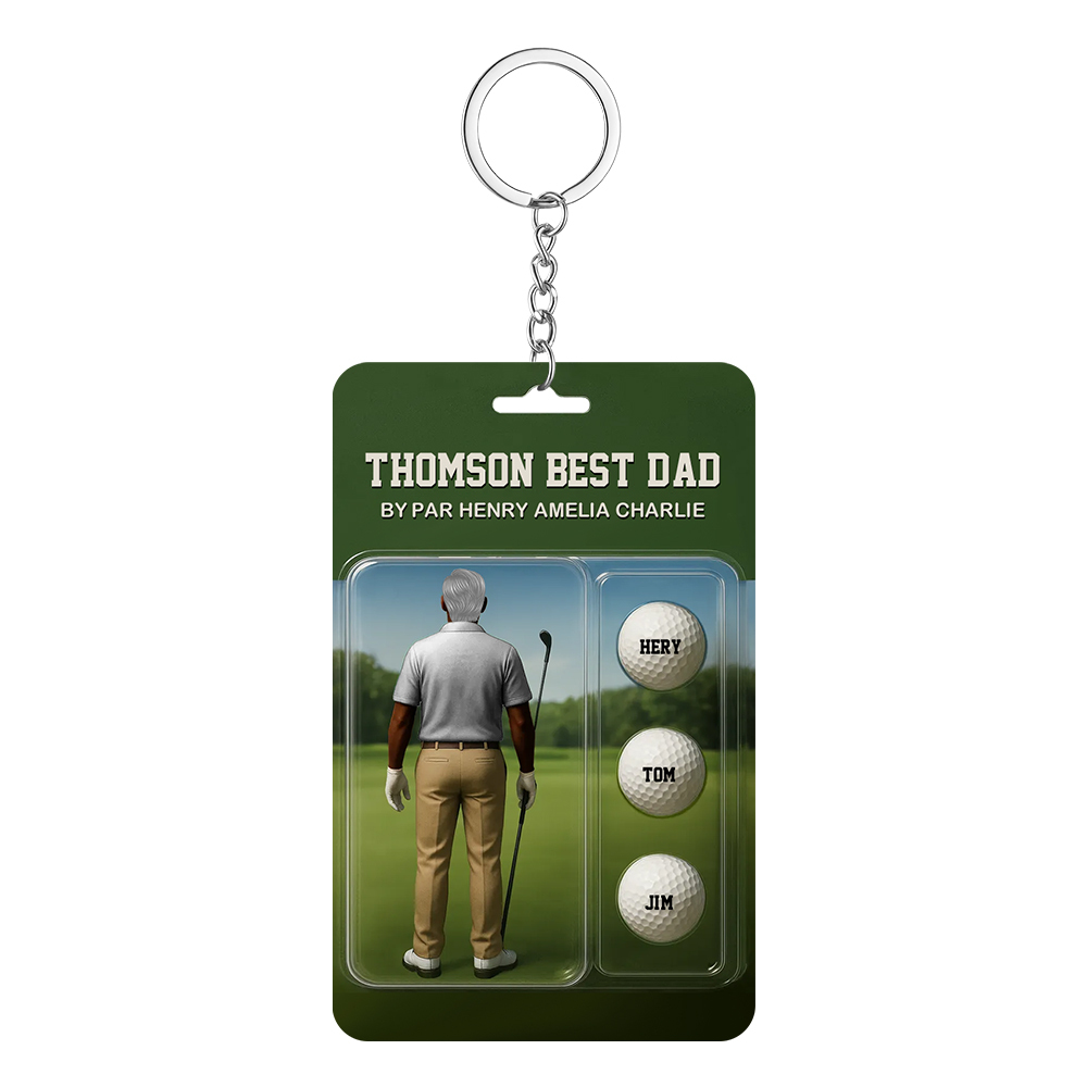 Personalized Golf Dad Figure Plaque Custom Name Acrylic Keepsake for Father's Day - MyPhotoSocksAu
