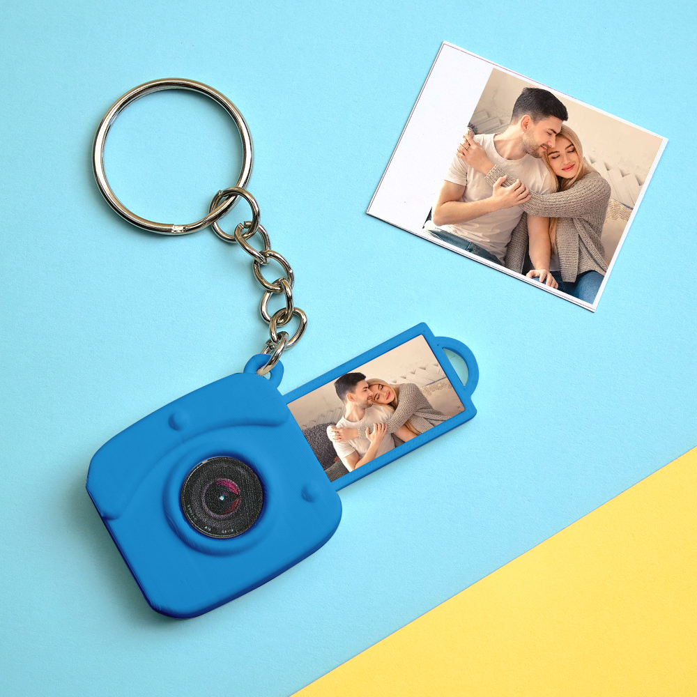 Custom Mini Camera Keychain with Photo  Personalized 3D Printed Acrylic and PLA Accessory Gift for Fashion Photography Lovers - MyPhotoSocksAu