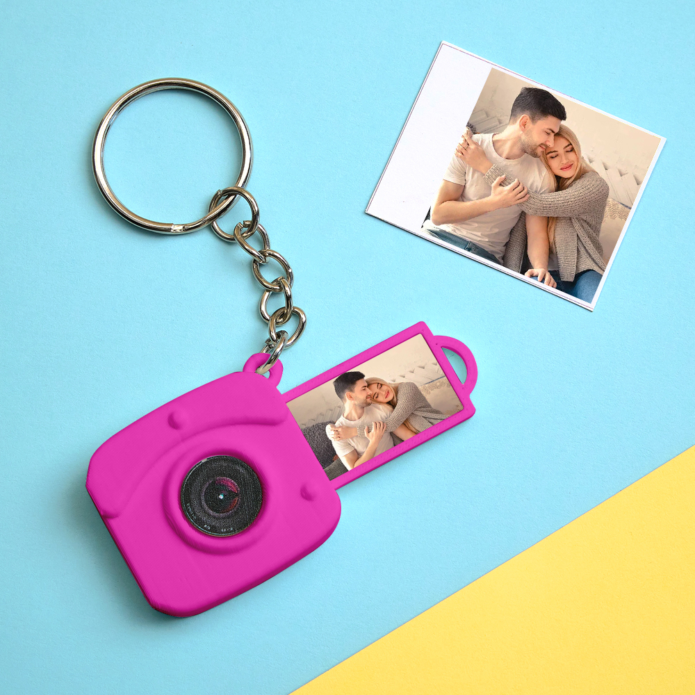 Custom Mini Camera Keychain with Photo  Personalized 3D Printed Acrylic and PLA Accessory Gift for Fashion Photography Lovers - MyPhotoSocksAu