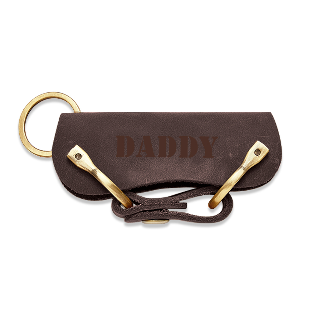Personalized LEATHER KEYCHAIN Holder Key Chain Car Accessories Keychain Groomsmen Gift for Him Dad Men Gift for Birthday Custom Engraved - MyPhotoSocksAu