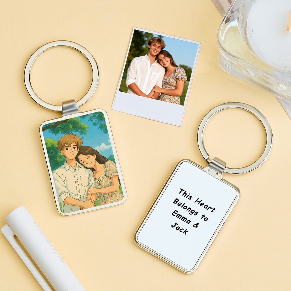 Custom Christmas Couple Photo Keyring  Personalized Gift for Him or Her Romantic Keepsake Stocking Stuffer Idea - MyPhotoSocksAu