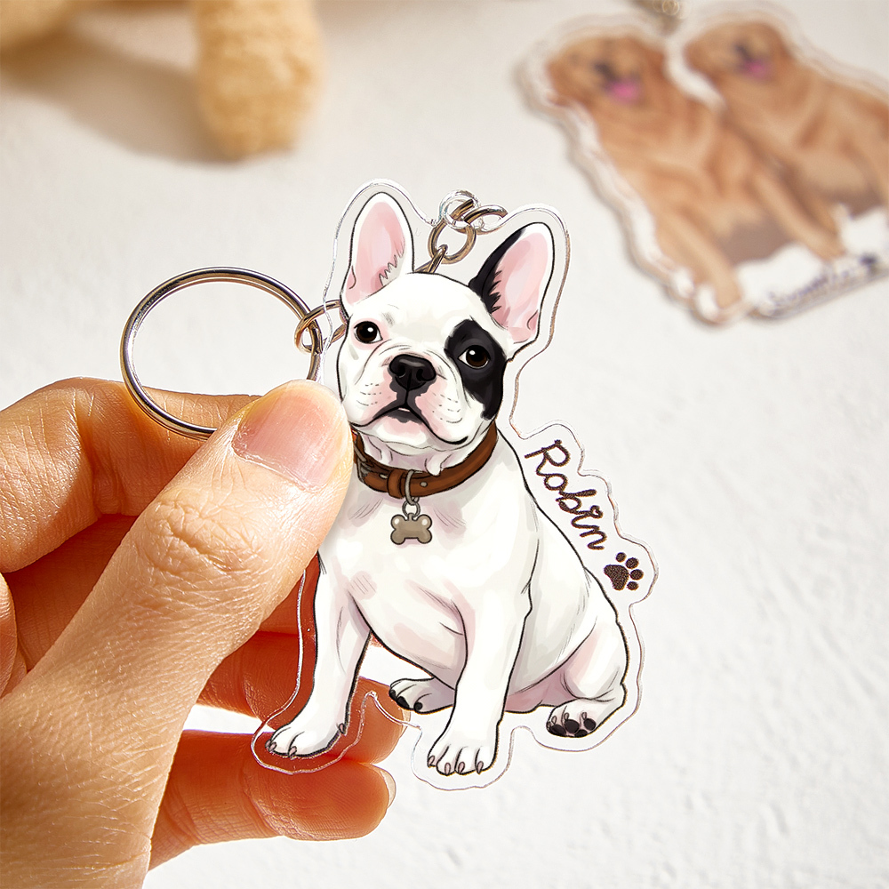 Christmas Gifts Custom Cartoon Cat Keychain Personalized Acrylic Cartoon Keychain Photo Bag Charm Unique Keepsake Gift For Pet Owner - MyPhotoSocksAu