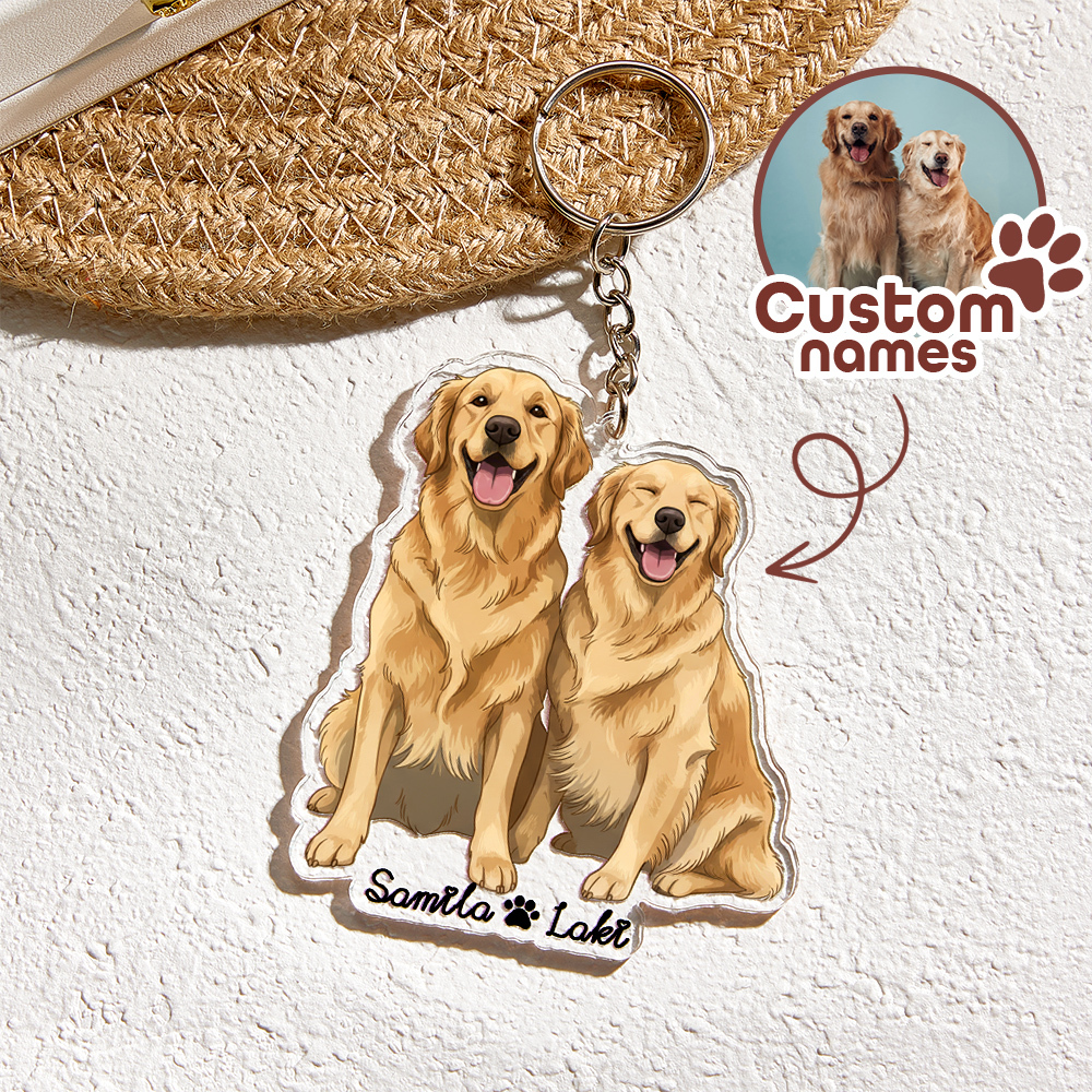 Christmas Gifts Custom Cartoon Cat Keychain Personalized Acrylic Cartoon Keychain Photo Bag Charm Unique Keepsake Gift For Pet Owner - MyPhotoSocksAu