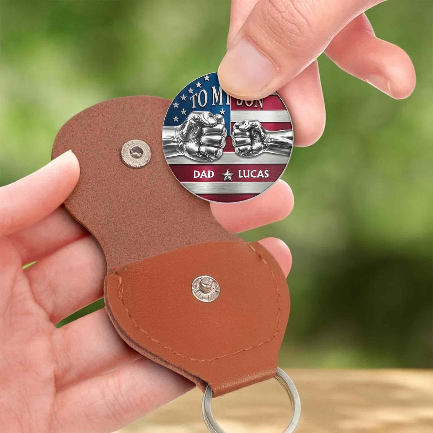 To My Son My Little Boy Yesterday American Flag Fist Bump - Personalized Custom Pocket Hug - MyPhotoSocksAu