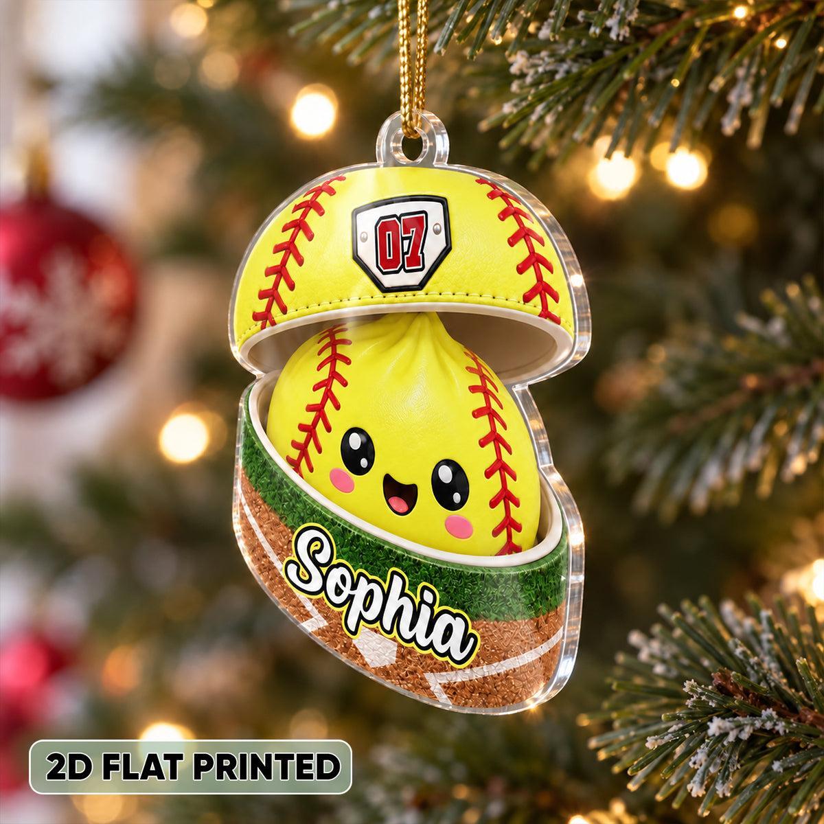 Custom Ball Games Dumpling Squishy Style - Personalized Acrylic Ornament - Christmas Gift for Daughter, Son, Grandkids - MyPhotoSocksAu