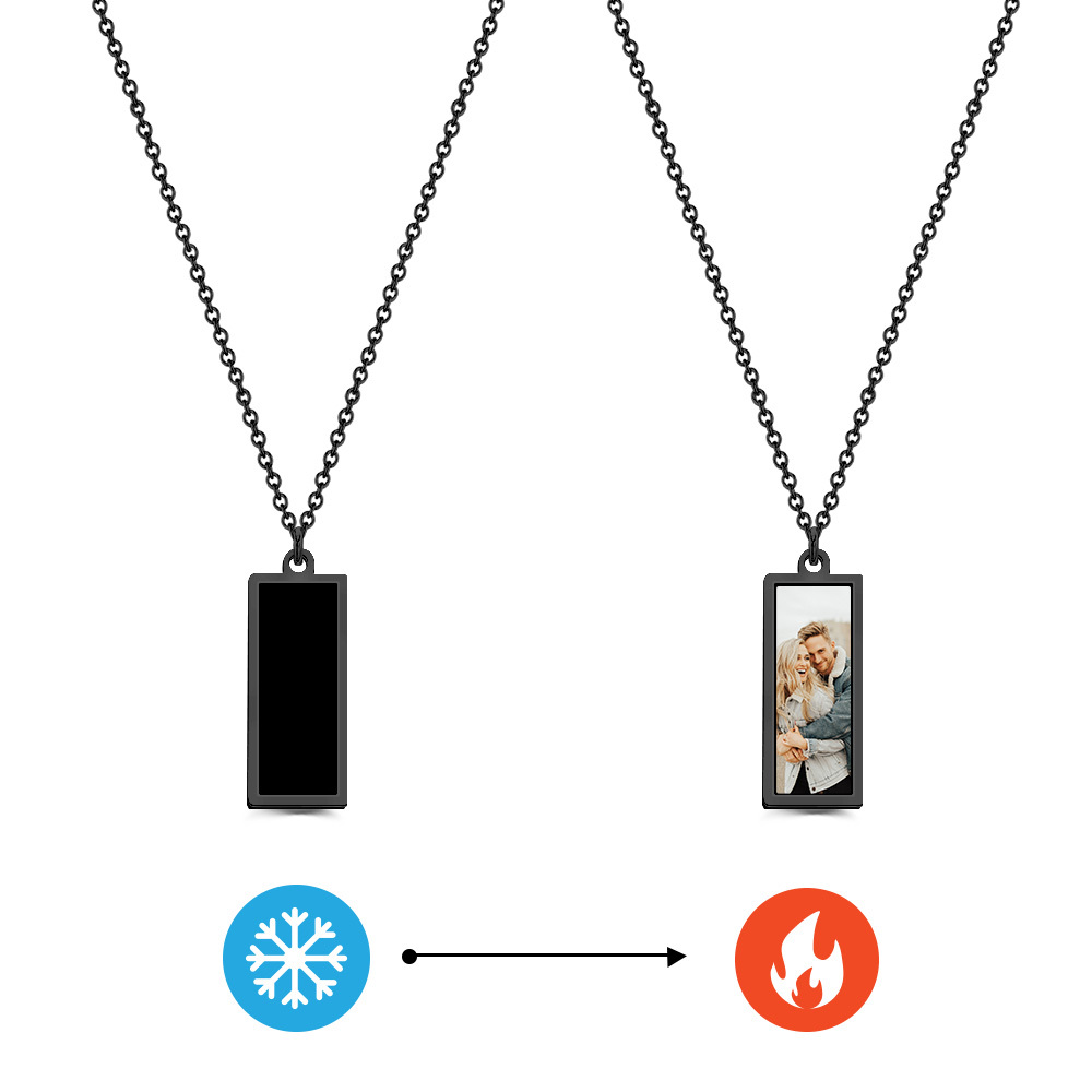 Personalized Photo Temperature-Sensitivel Color-Changing Necklace Photo Gift for Lover - MyPhotoSocksAu
