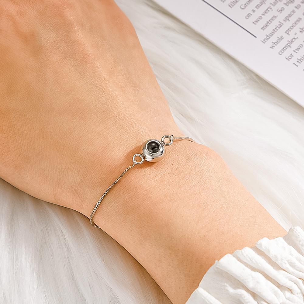 Photo Projection Bracelet Personalized Adjustable  Bracelet Sweet Cool Anniversary Gift for Her - MyPhotoSocksAu