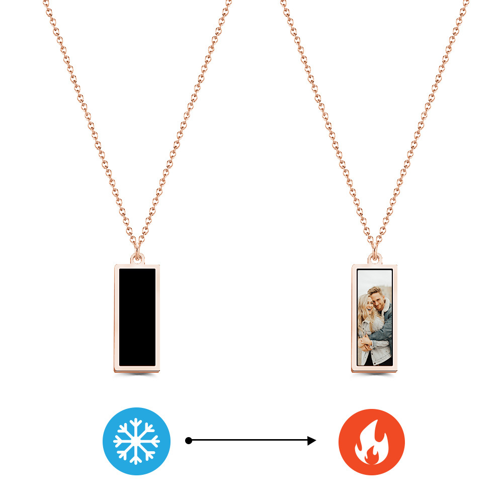 Personalized Photo Temperature-Sensitivel Color-Changing Necklace Photo Gift for Lover - MyPhotoSocksAu