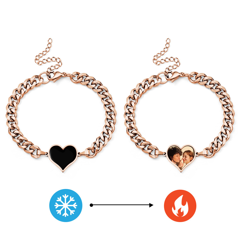 Personalized Temperature-Sensitive Photo Bracelet Magic Photo Men's Bracelet Best Gift For Him - MyPhotoSocksAu
