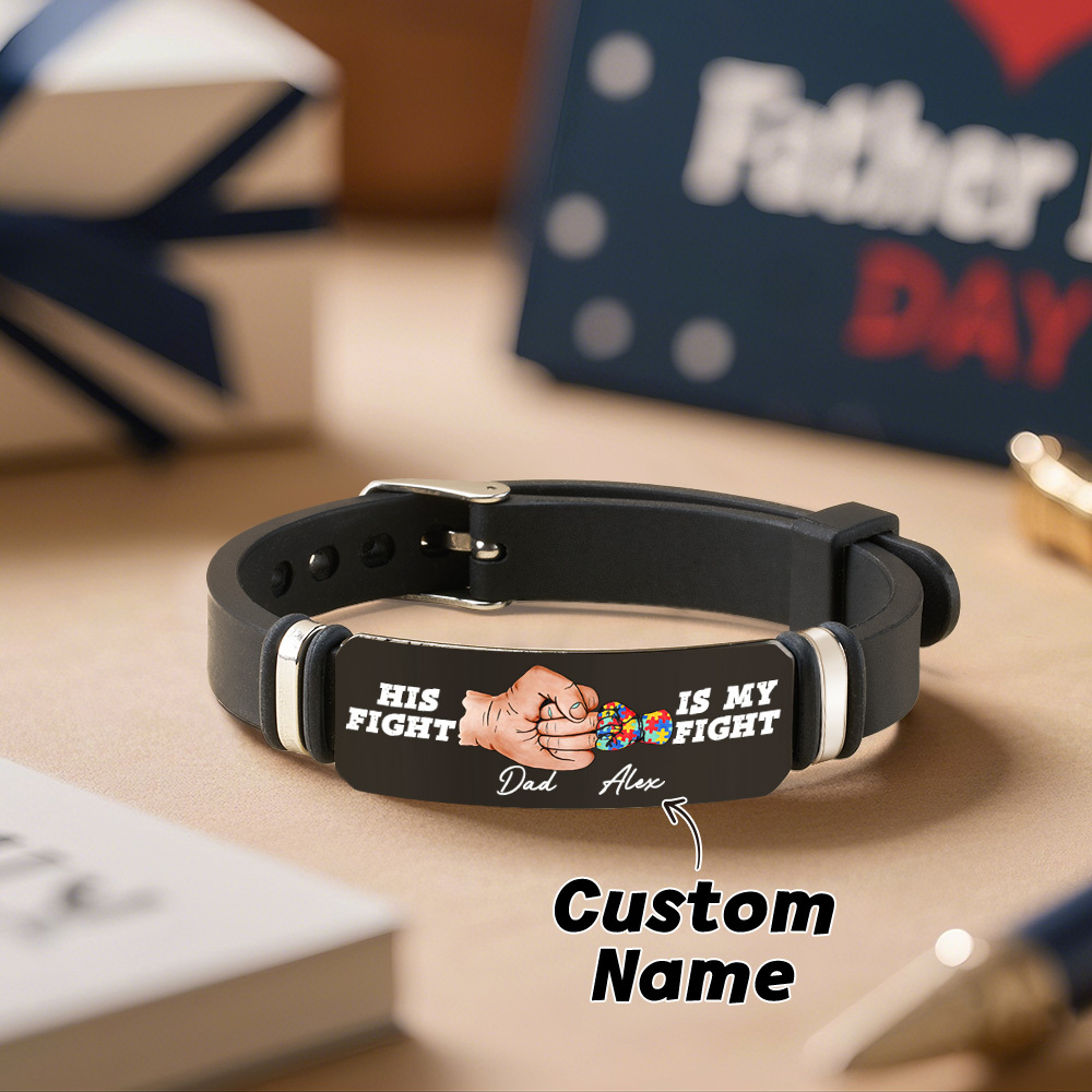 Custom Name Bracelet Dad Bracelet Family Gift Father'S Day Gift Autism Family Present - MyPhotoSocksAu