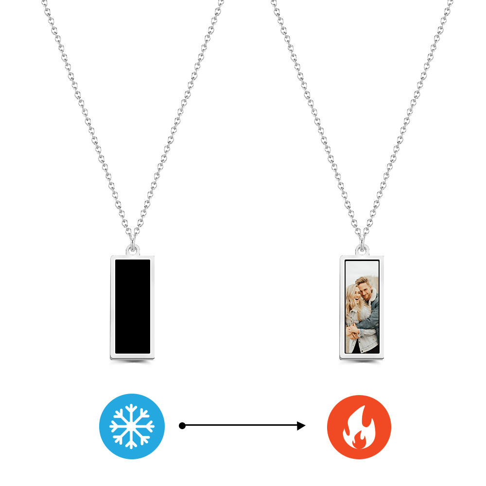 Personalized Photo Temperature-Sensitivel Color-Changing Necklace Photo Gift for Lover - MyPhotoSocksAu
