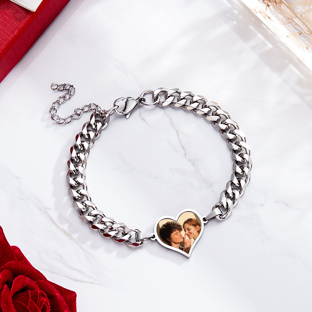 Personalized Temperature-Sensitive Photo Bracelet Magic Photo Men's Bracelet Best Gift For Him - MyPhotoSocksAu