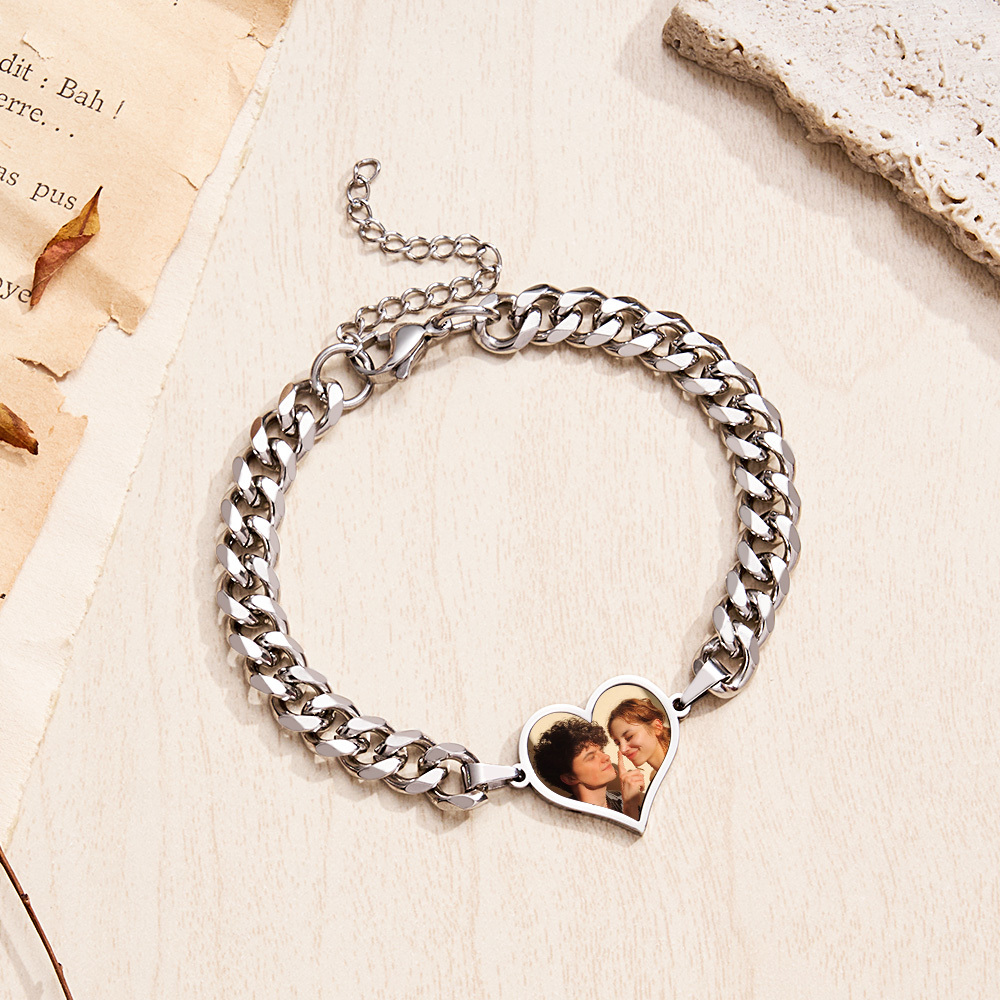 Personalized Temperature-Sensitive Photo Bracelet Magic Photo Men's Bracelet Best Gift For Him - MyPhotoSocksAu