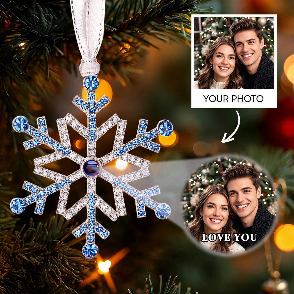 Custom Projection Ornament Photo Snowflake Christmas Ornament Gifts