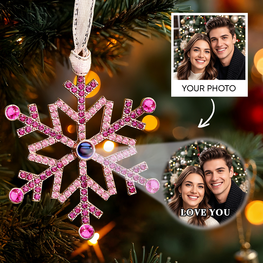 Custom Projection Ornament Photo Snowflake Christmas Ornament Gifts