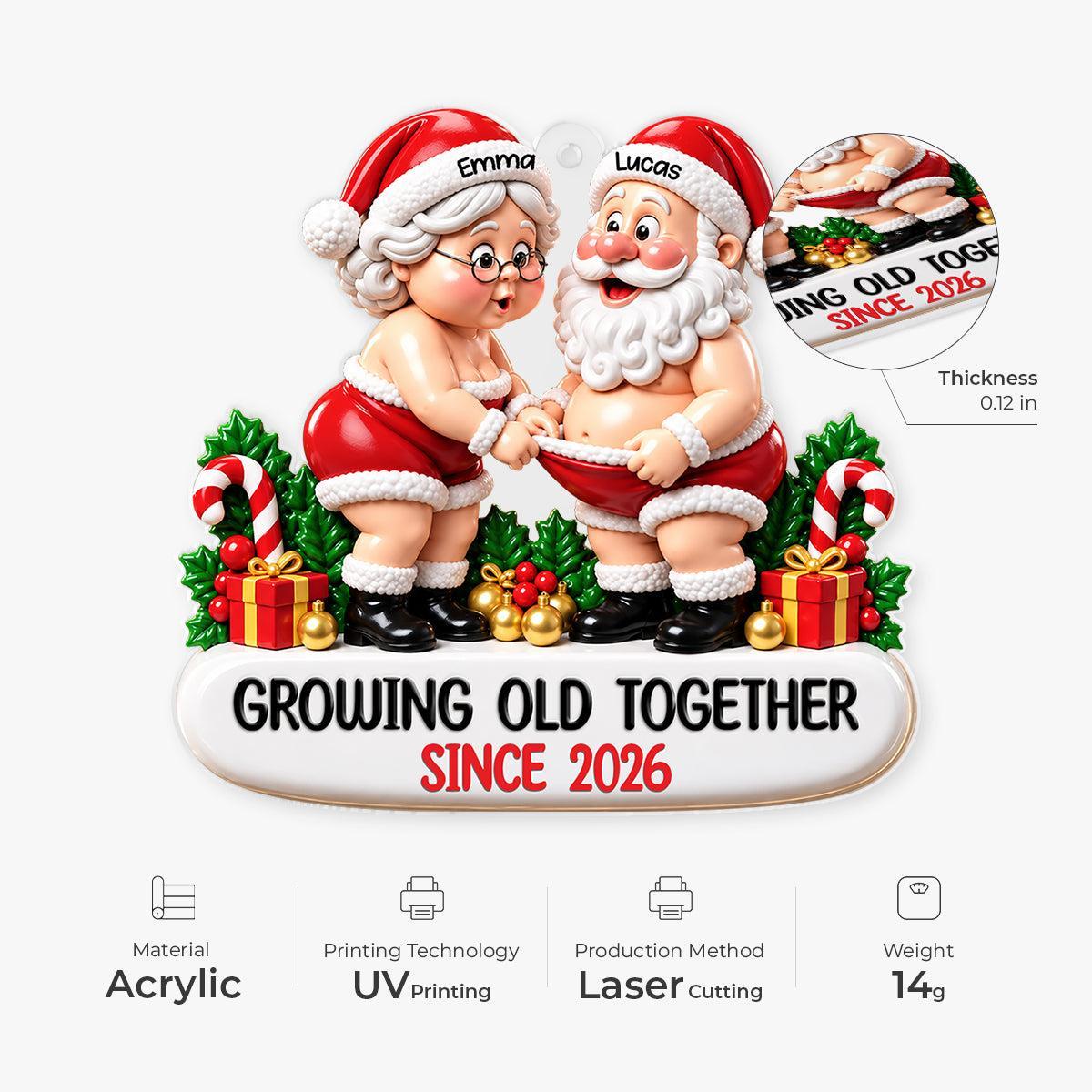 Custom Santa Couple Ornament for Couples - Growing Old Together Christmas Gift for Anniversary - MyPhotoSocksAu