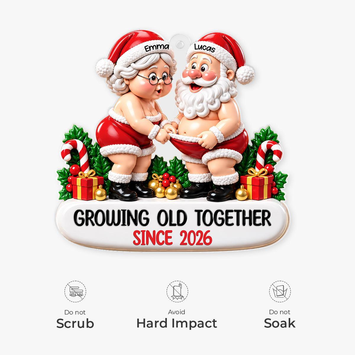 Custom Santa Couple Ornament for Couples - Growing Old Together Christmas Gift for Anniversary - MyPhotoSocksAu