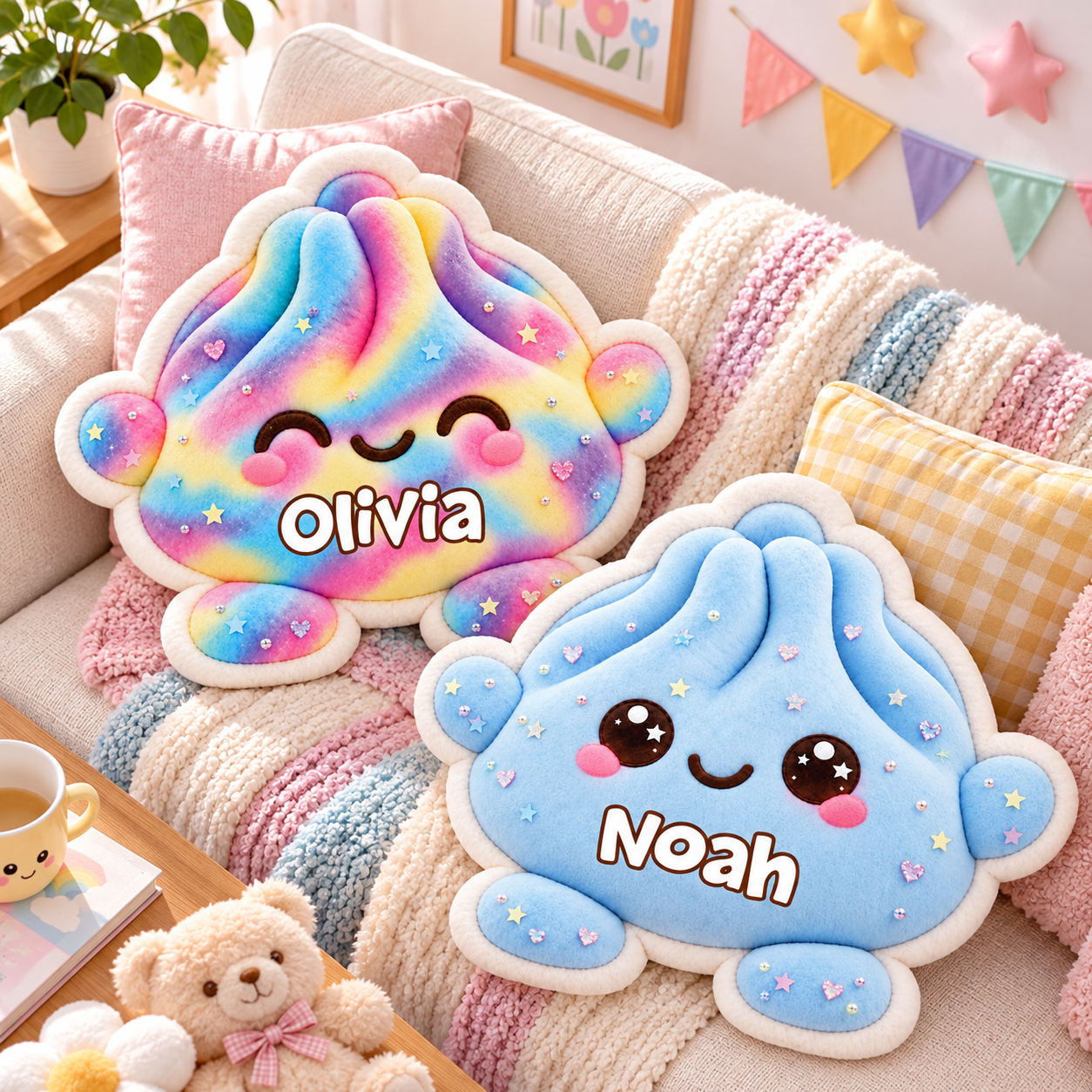 Rainbow Galaxy Dumpling Custom Shaped Pillow - Custom Gifts for Kids - MyPhotoSocksAu