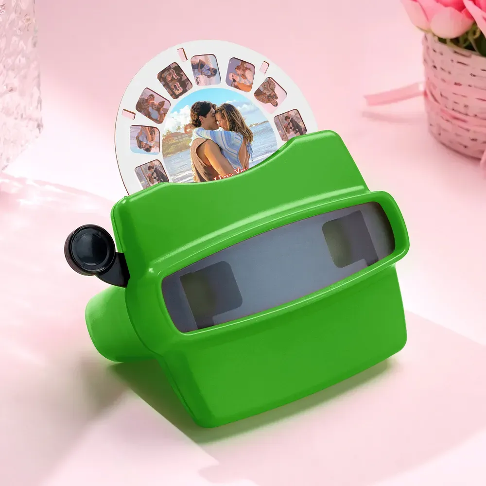 Custom 3D Viewfinder and Reel  Personalized Pink Christmas Gift with Your Own Photos Text and Photo Viewer Multiple Films Available Red Viewfinder - MyPhotoSocksAu