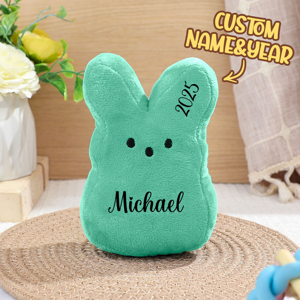 Easter Peeps Bunny Plush Toy,Personalized Peeps Bunnies,Mini Peeps Plush Doll,Easter basket,Baby Easter Gift,Plush Bunny,Custom Peeps Bunny - MyPhotoSocksAu