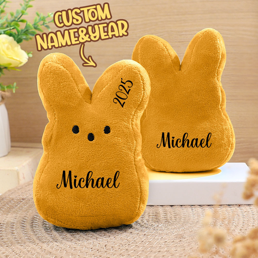 Easter Peeps Bunny Plush Toy,Personalized Peeps Bunnies,Mini Peeps Plush Doll,Easter basket,Baby Easter Gift,Plush Bunny,Custom Peeps Bunny - MyPhotoSocksAu