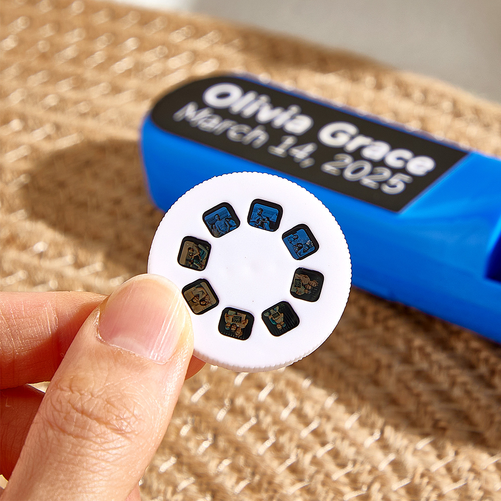 Custom Photo Flashlight Personalized Text and Photo Viewer with Your Own Photos Family Anniversary Gift - MyPhotoSocksAu