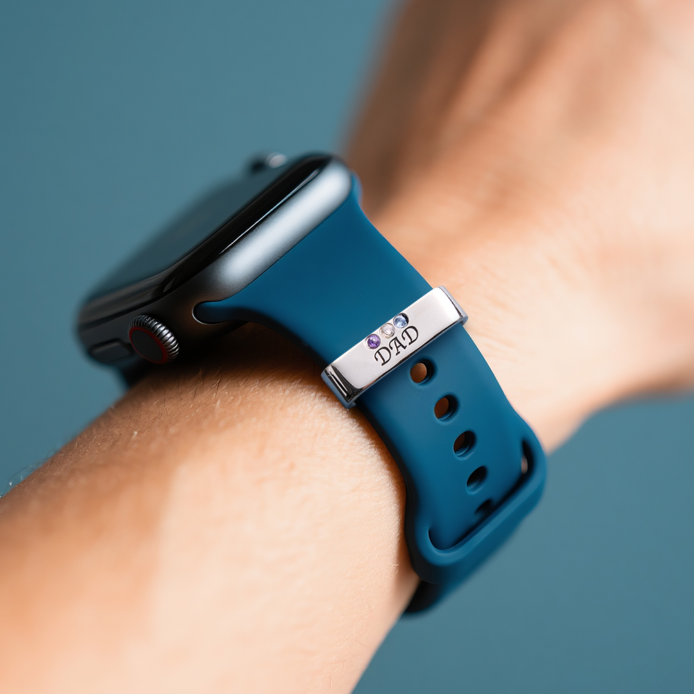 Personalized Watch Band Charm, Father's Day Gift, Birthstone Watch Bracelet with Birthstones, Custom Charm for Watch, Gift For Grandpa