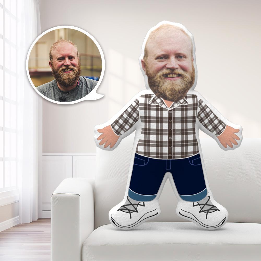 My Face Pillow Custom Pillow Face Body Pillow Personalized Photo Pillow Gift Pillow Toy Plaid Shirt Throw Pillow MiniMe Pillow