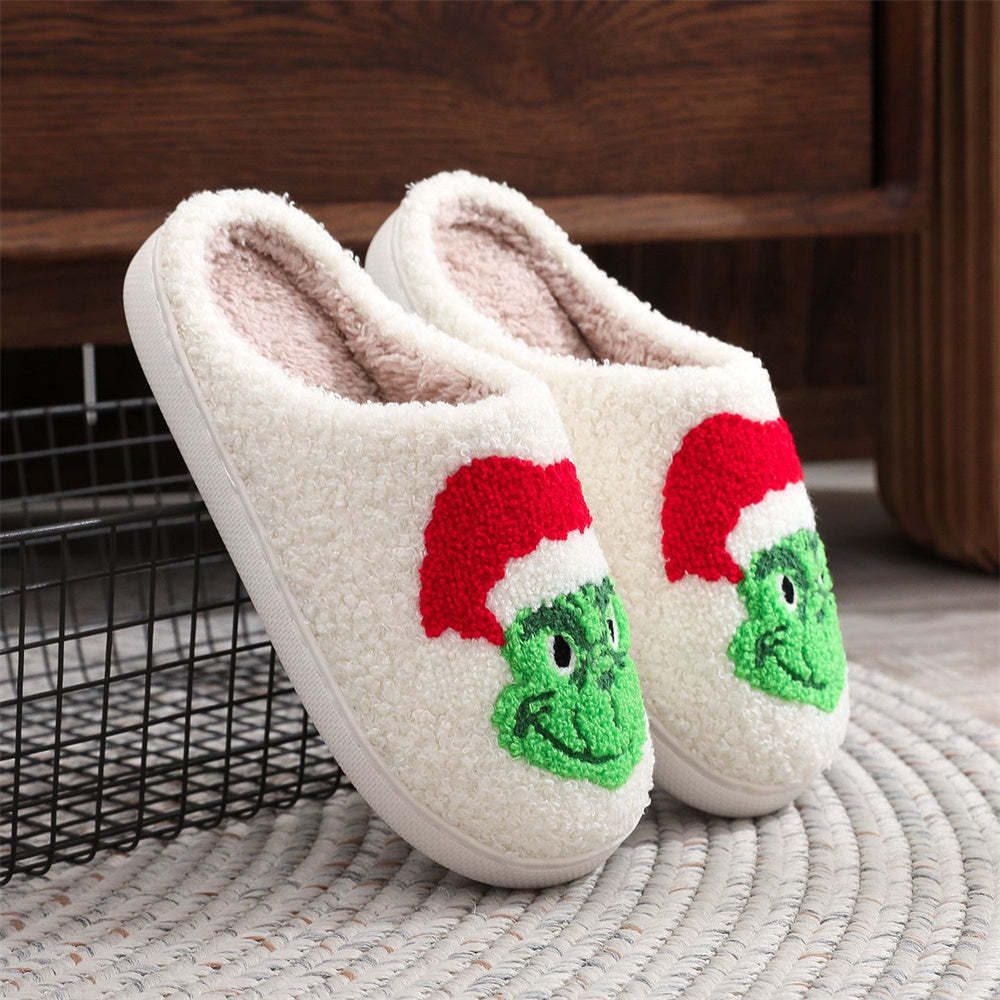 Christmas Slippers Christmas Grinch Shoes Home Cotton Slippers - My Photo Socks AU