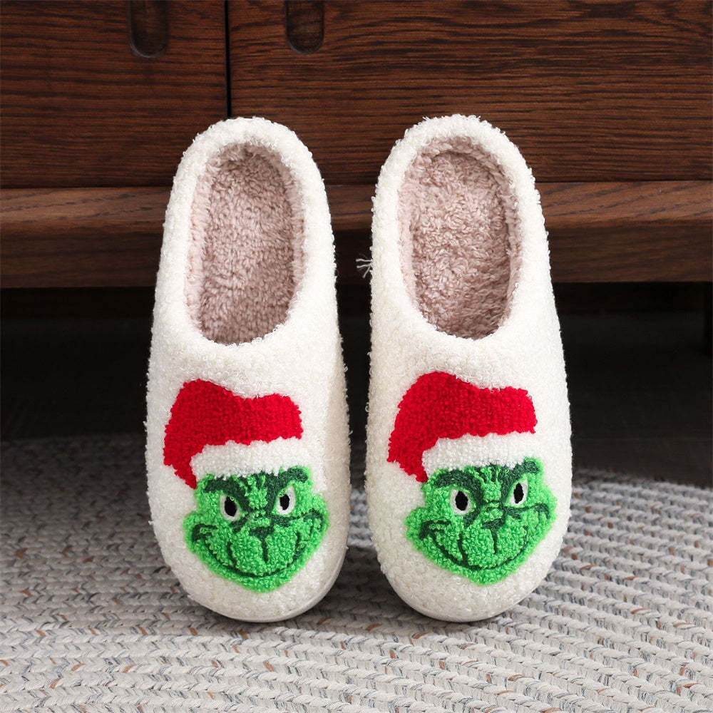 Christmas Slippers Christmas Grinch Shoes Home Cotton Slippers - My Photo Socks AU