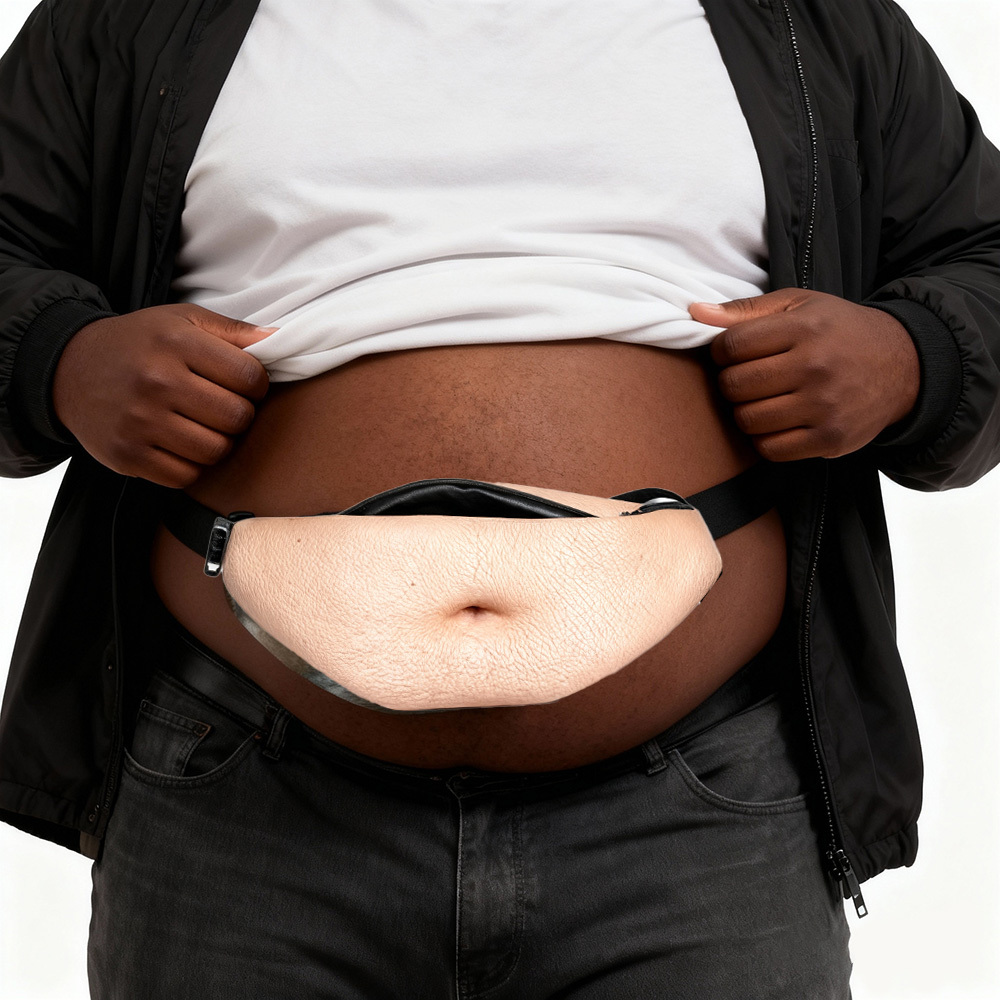 Funny Beer Belly Fanny Pack Bag – Custom Novelty Waist Bag with Realistic Belly Design, Gag Party & Prank Gift for Men & Women - MyPhotoSocksAu