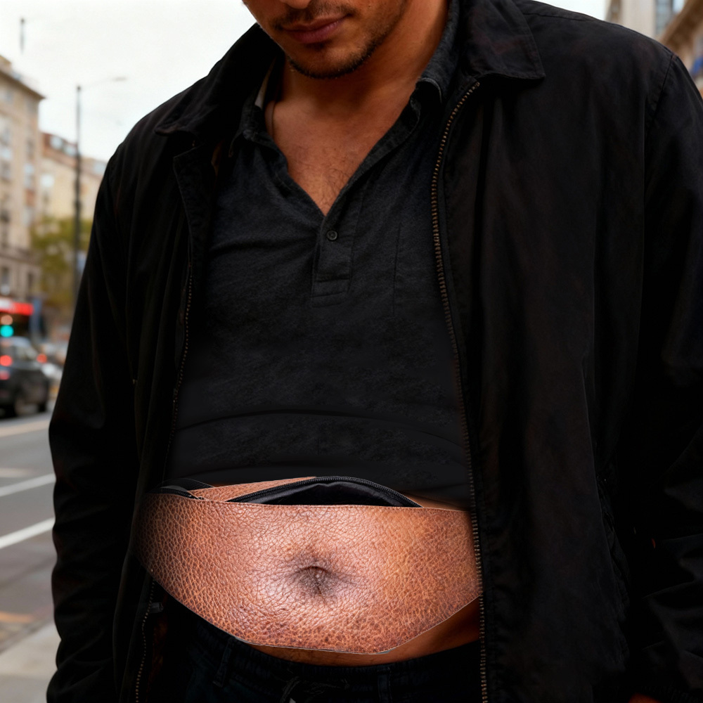 Funny Beer Belly Fanny Pack Bag – Custom Novelty Waist Bag with Realistic Belly Design, Gag Party & Prank Gift for Men & Women - MyPhotoSocksAu