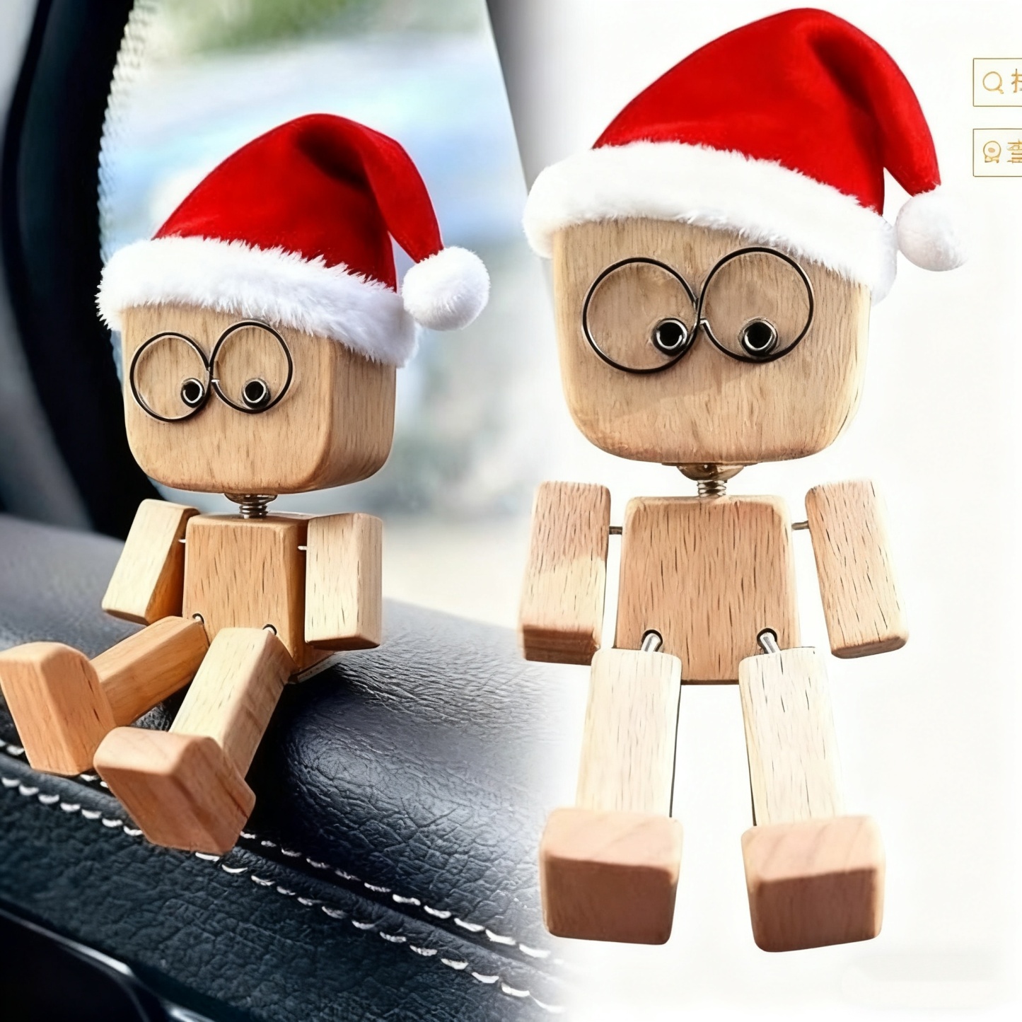 Kinetic Wooden Man Figurine – Shaking Dashboard Toy, Magnetic Accent Car Decor, Natural Wood Gift - MyPhotoSocksAu
