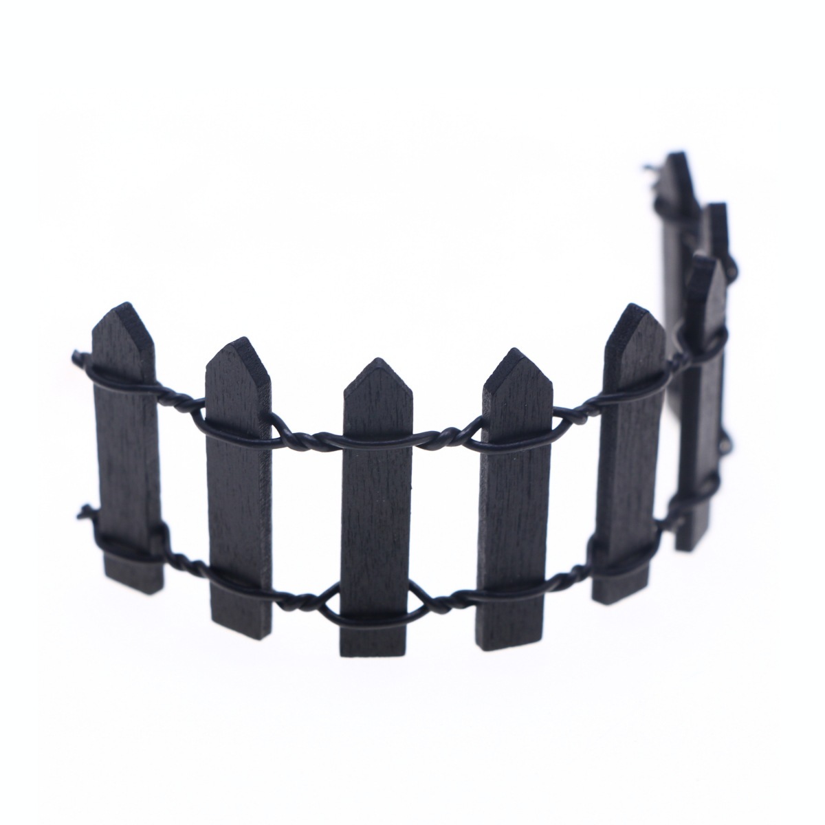 (30cm) Black Picket Fence - MyPhotoSocksAu