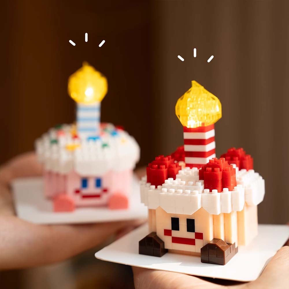 DIY Light-Up Cake Building Blocks Small Bricks Assembly Toy for Boys and Girls Birthday - MyPhotoSocksAu