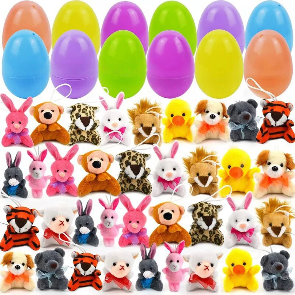 Prefilled Easter Eggs Filled with Plush Animal Toys 12/24/36 Pcs - MyPhotoSocksAu