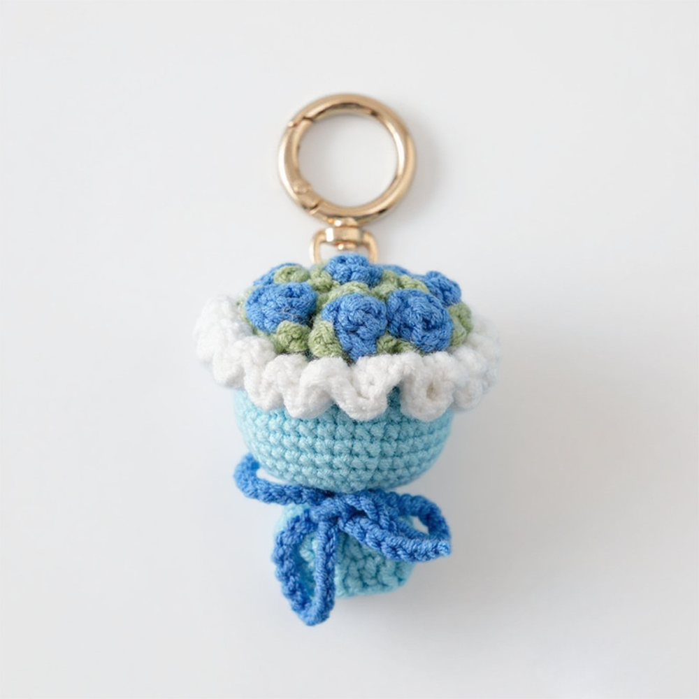 Lovely Gift Wool Knitted Bouquet Keychain Simulation Sunflower Bag Charm Pendant Graduation Gift - MyPhotoSocksAu