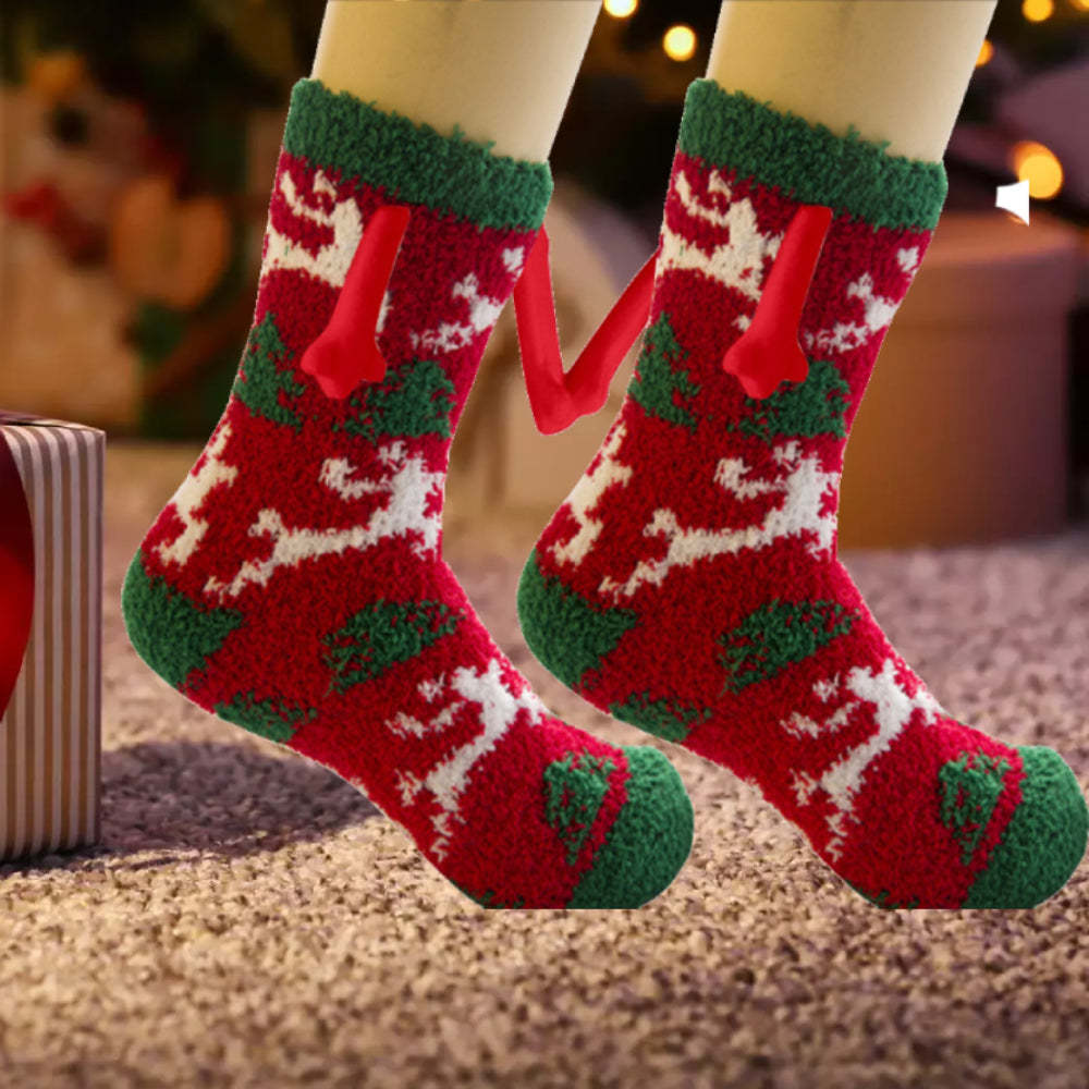 Christmas Holding Hands Socks Magnetic Hand in Hand Socks Unique Christmas Gifts - My Photo Socks AU