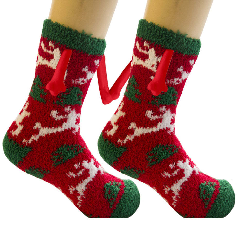 Christmas Holding Hands Socks Magnetic Hand in Hand Socks Unique Christmas Gifts - My Photo Socks AU