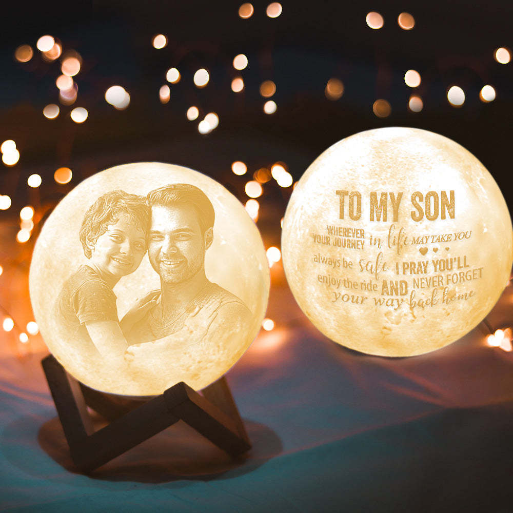 Personalized Moon Lamp with Touch Control Gifts for Son Birthday Gifts For Son - MyPhotoSocksAu