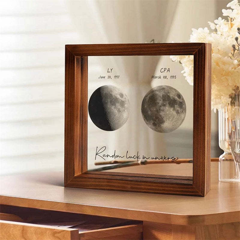 Custom Moon Phases LED Frame Light Birth Moon Night Light Gifts for Lovers - My Photo Socks AU