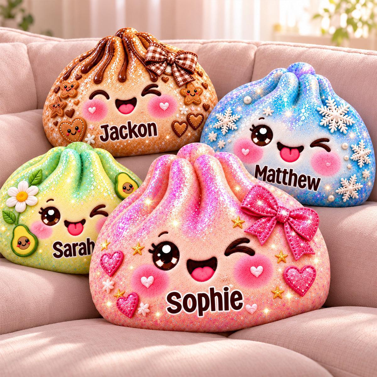 Custom Name Dumpling Squishy Pillow, Christmas Birthday Gift For Kids • Sweetie World - Personalized Shaped Pillow - MyPhotoSocksAu