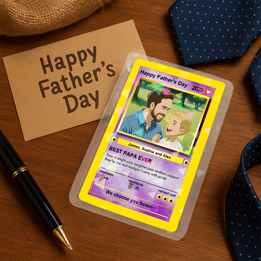 We Choose You Forever Custom Poke Card Fathers Day Gift For Poke Loving Dads Gift For Dad - MyPhotoSocksAu