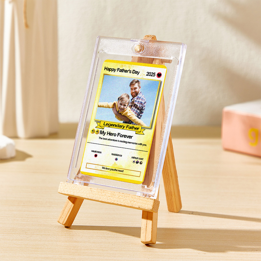 Custom Father's Day Poke Card Personalized Game Inspired Card Gift for Dad Father's Day Keepsake - MyPhotoSocksAu