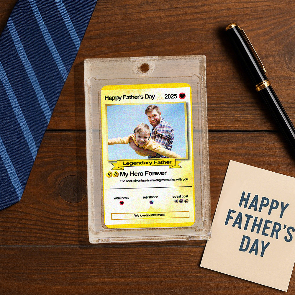 Custom Father's Day Poke Card Personalized Game Inspired Card Gift for Dad Father's Day Keepsake - MyPhotoSocksAu