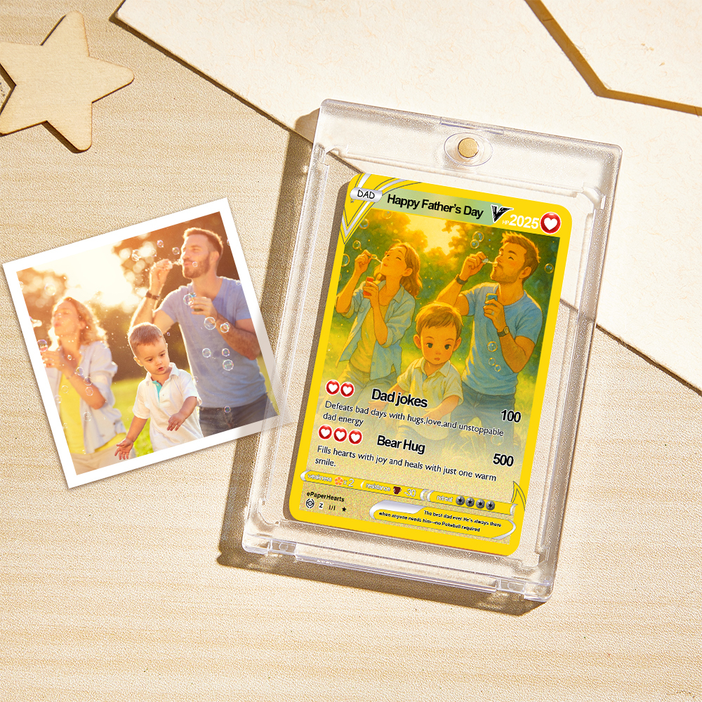 Father's Day Gifts Custom Poke Card Tie Card Custom Text and Photo Poke Card Gift For Dad Poke Present