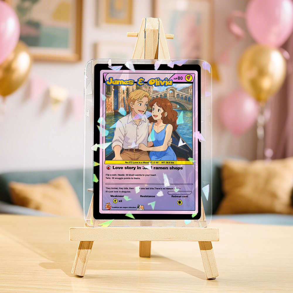 Personalized Acrylic Card Love Gift for Anniversary,Anime Card Valentine's Day or Birthday